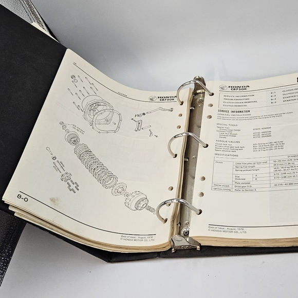 Honda Shop Manual '79 - '81 CB750's Retro - Picture 4 of 7